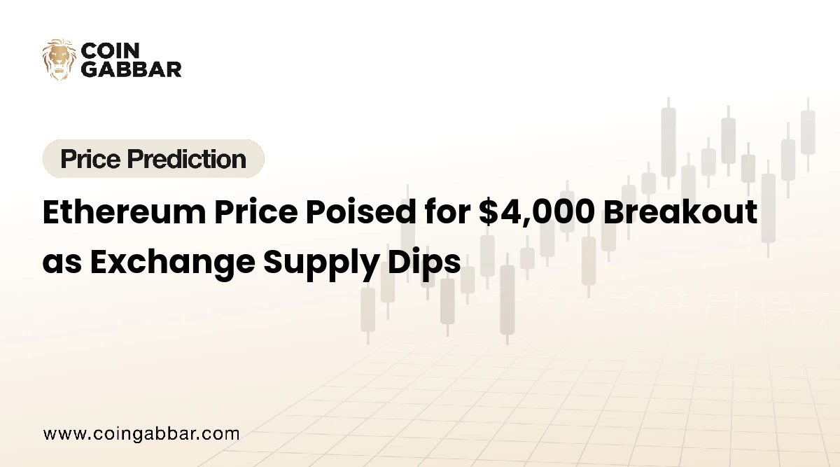 Ethereum Price Poised for $4,000 Breakout as Exchange Supply Dips