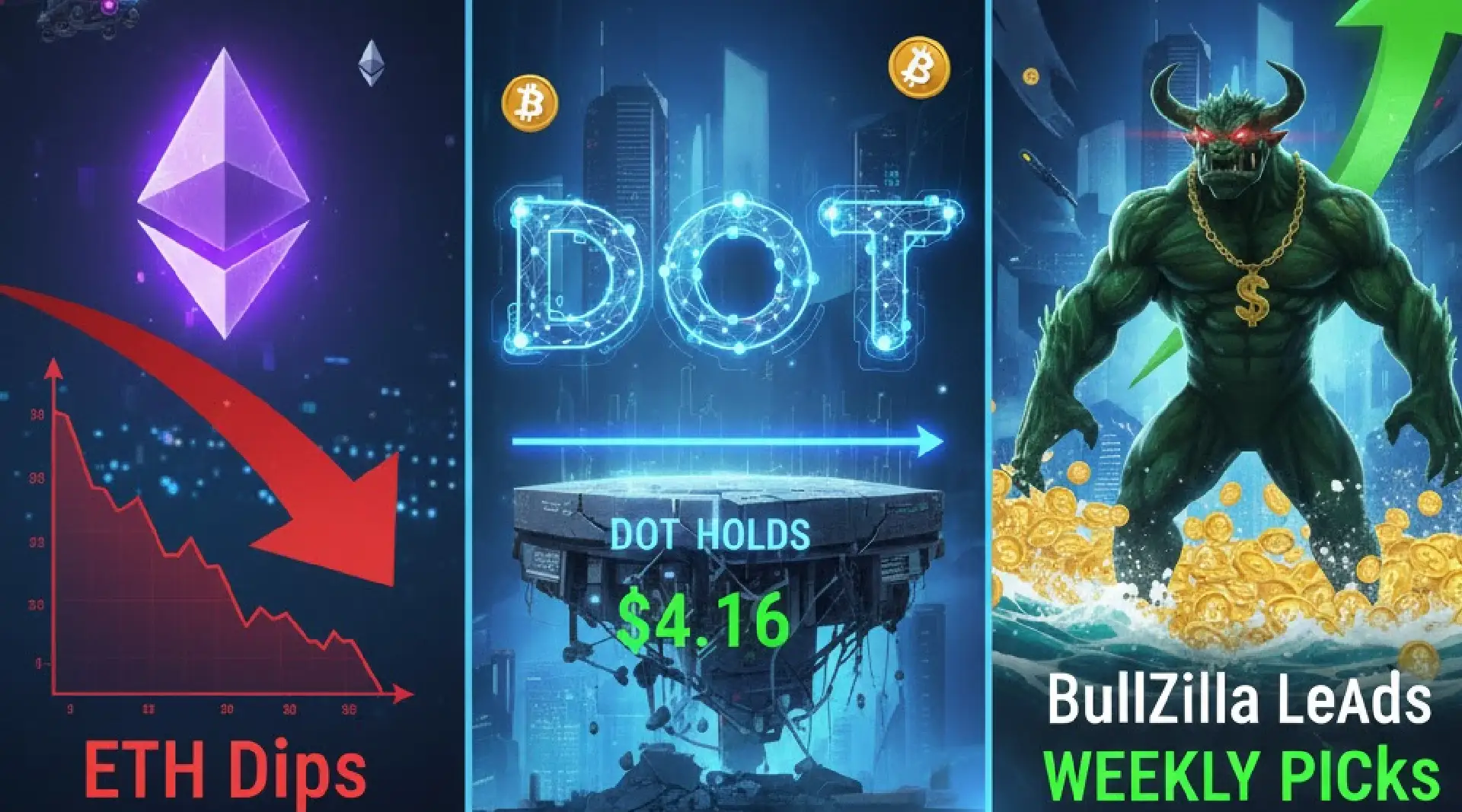 BullZilla, Ethereum, Polkadot