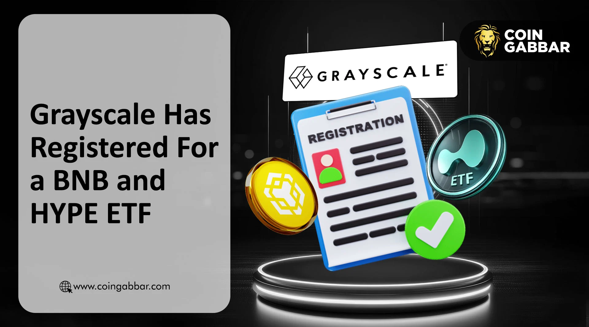 Grayscale has registered for a BNB and HYPE ETF