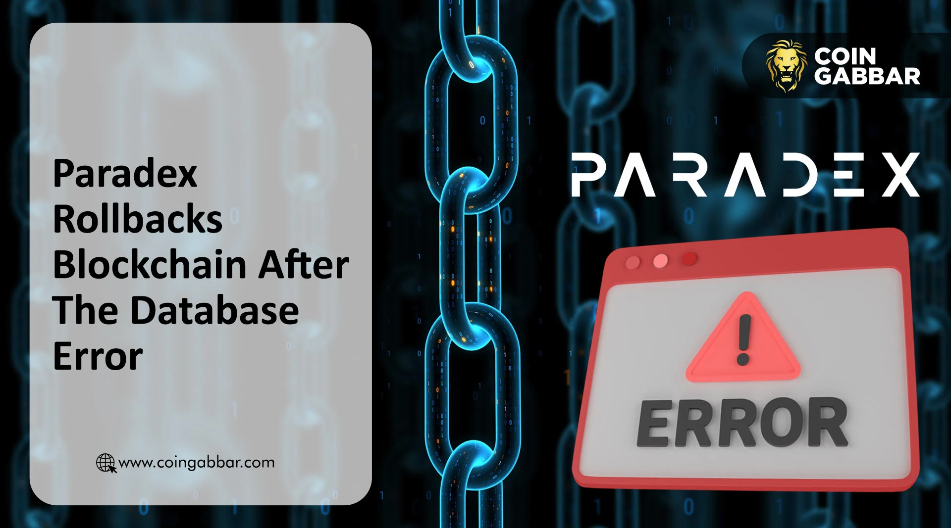 Paradex Rollbacks Blockchain After The Database Error