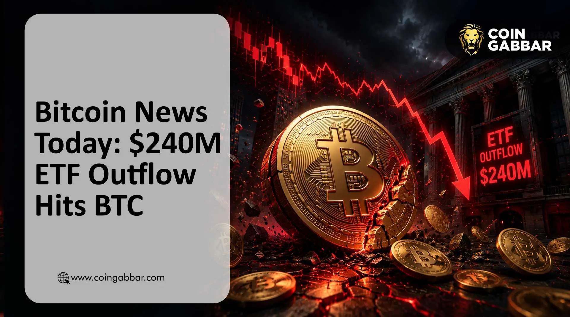 Bitcoin News Today showing BTC price decline