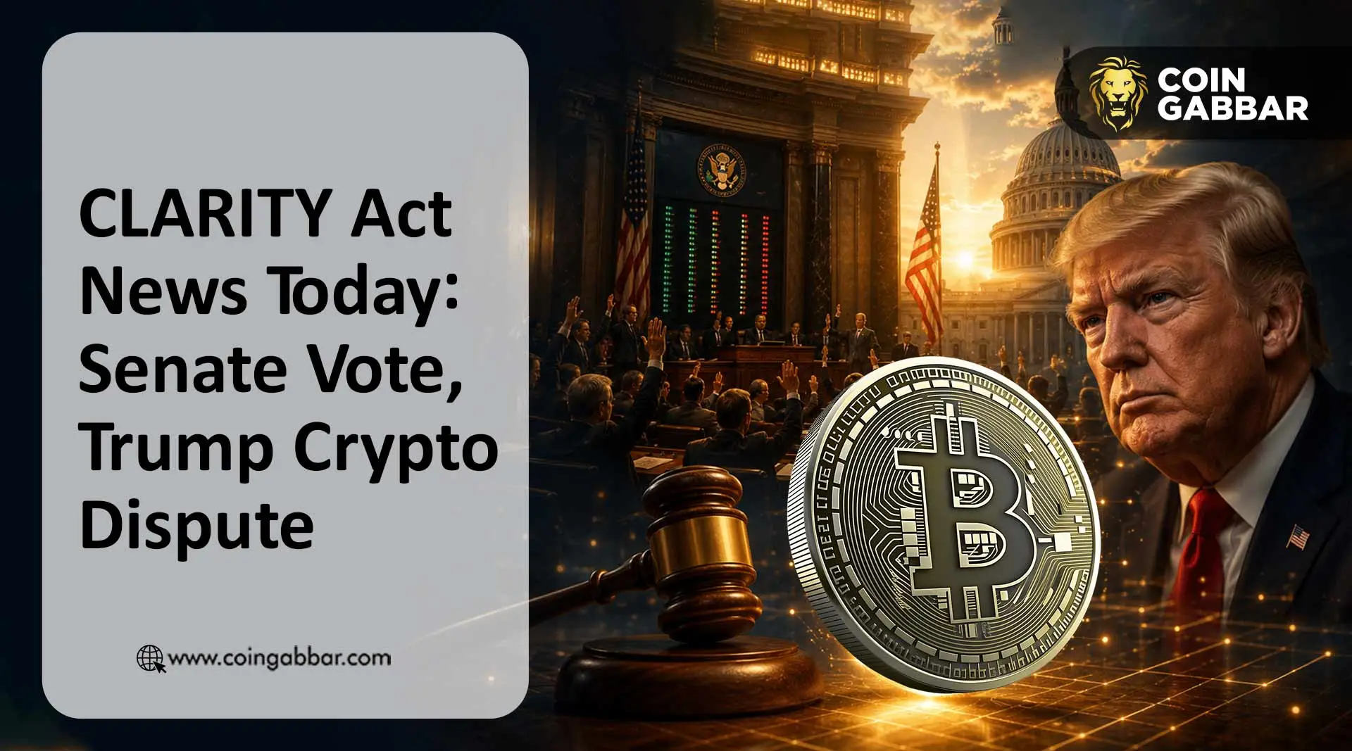CLARITY Act News Today: Senate Vote, Trump Crypto Dispute
