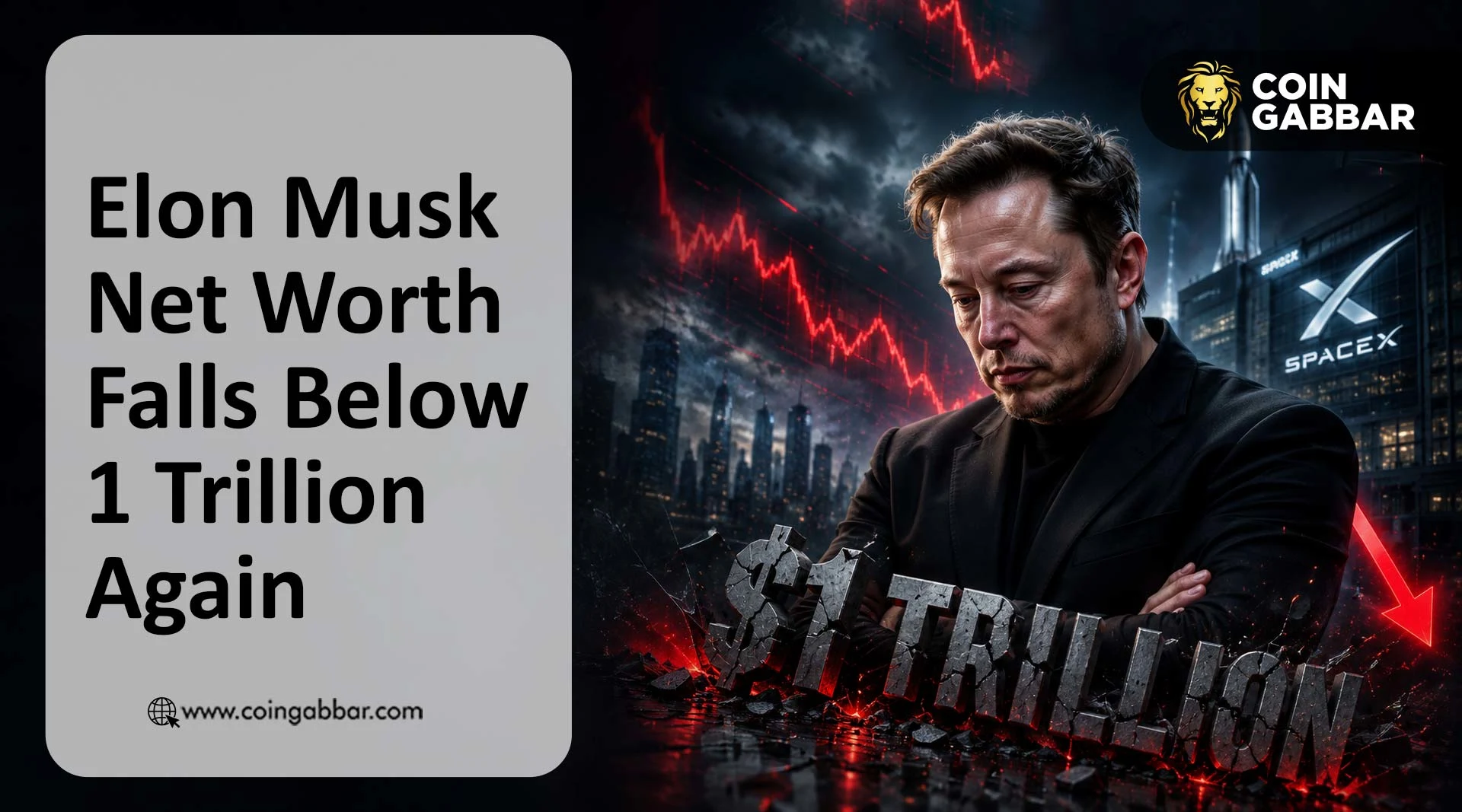 Elon Musk net worth breakdown chart with Dogecoin price link