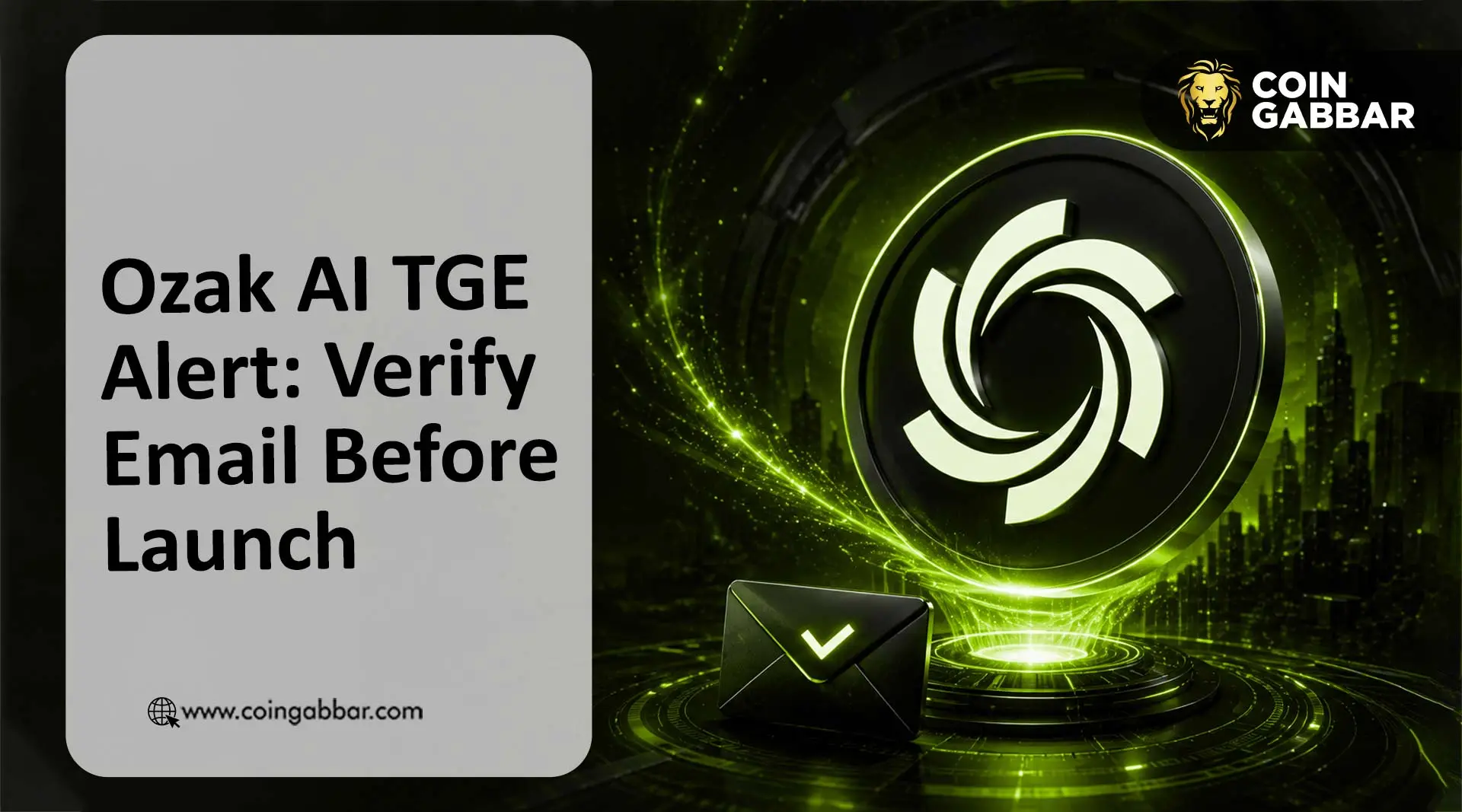 Ozak AI TGE email verification notice
