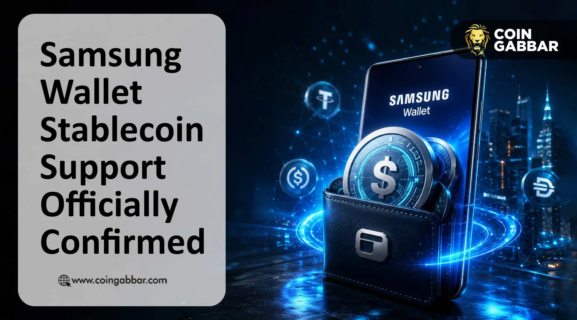 Samsung Wallet stablecoin support announcement at Galaxy Unpacked