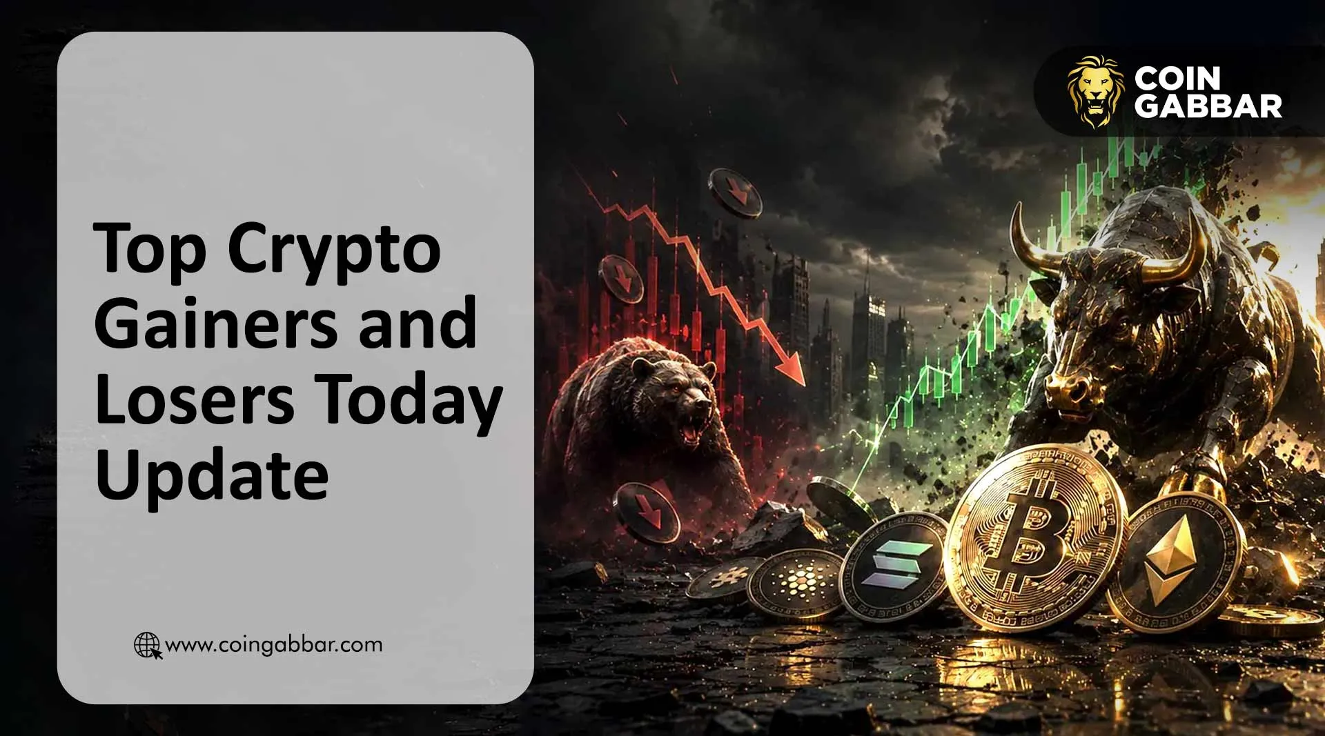 Table showing today's top crypto gainers and losers