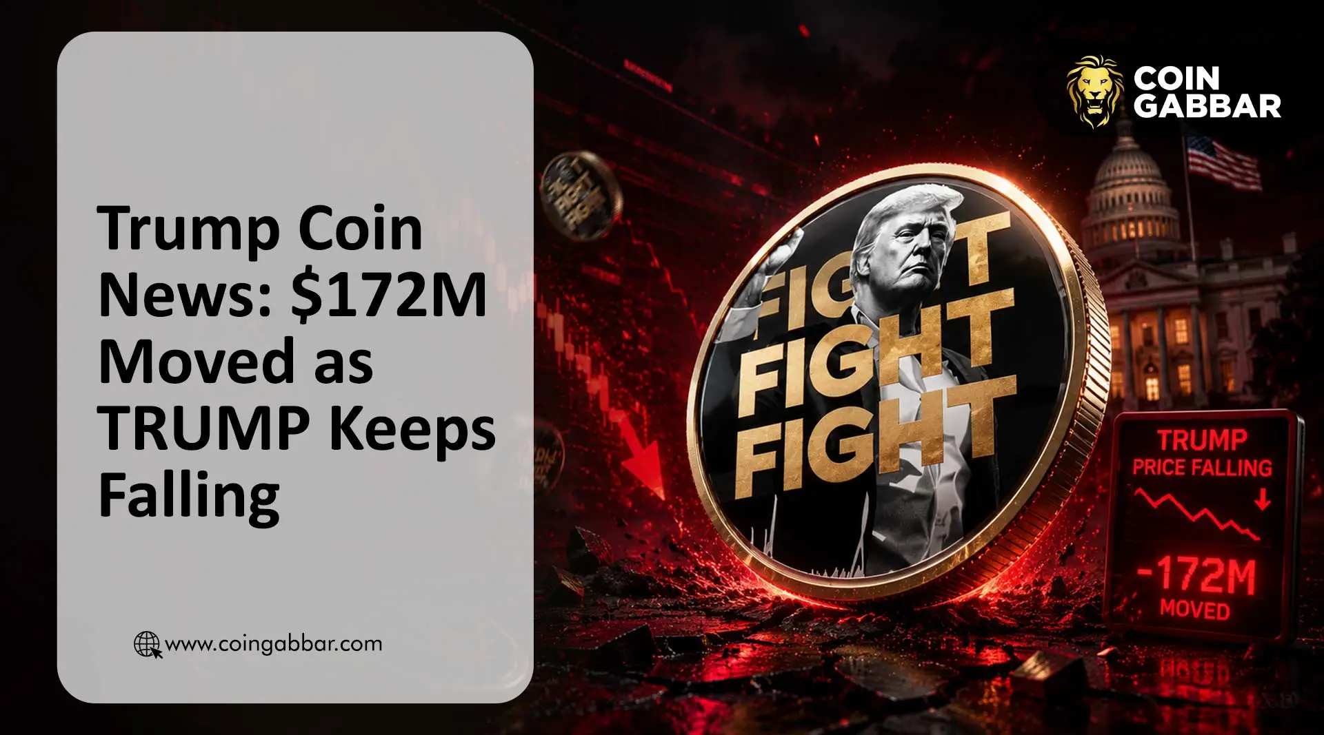 Trump coin news showing team wallet transfer tracked by Arkham