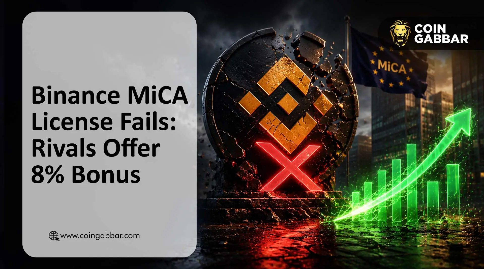 Binance MiCA License Fails: Rivals Offer 8% Bonus