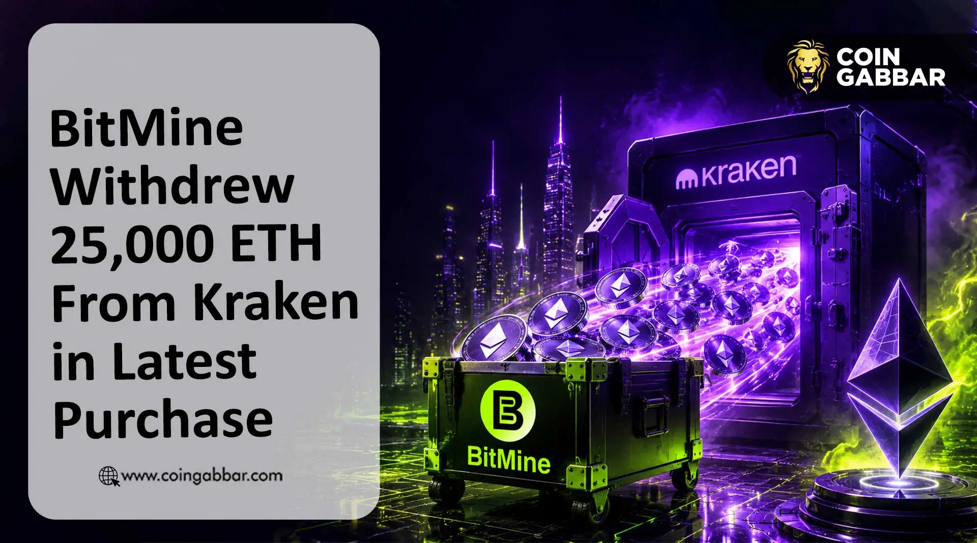 BitMine Withdrew 25,000 ETH From Kraken in Latest Purchase
