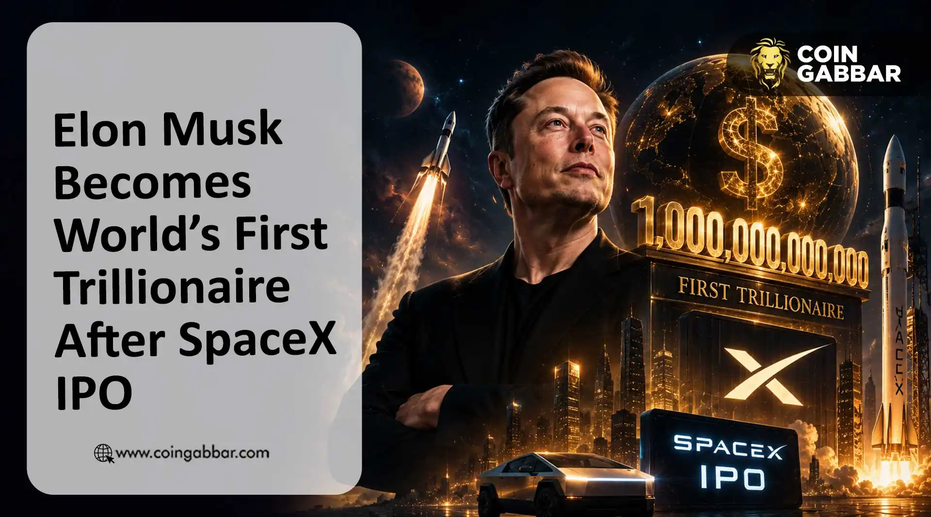 SpaceX IPO launch and Elon Musk trillionaire milestone stock market headline
