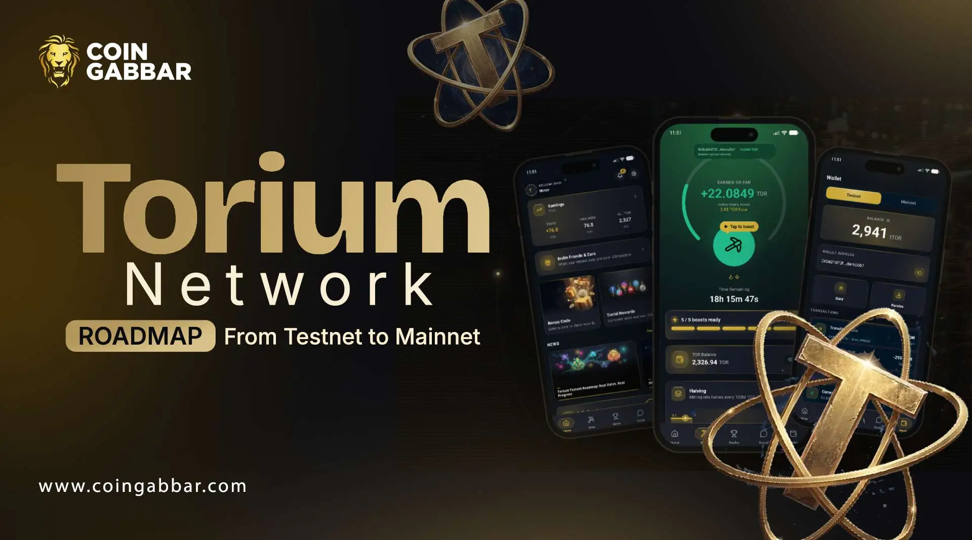 Torium Network roadmap showing testnet to mainnet launch phases