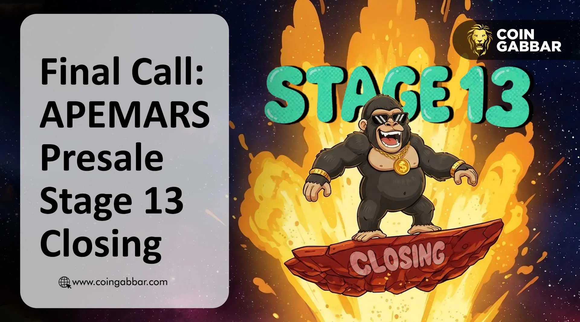 APEMARS Presale  Stage 13 Ends in 10 Hours