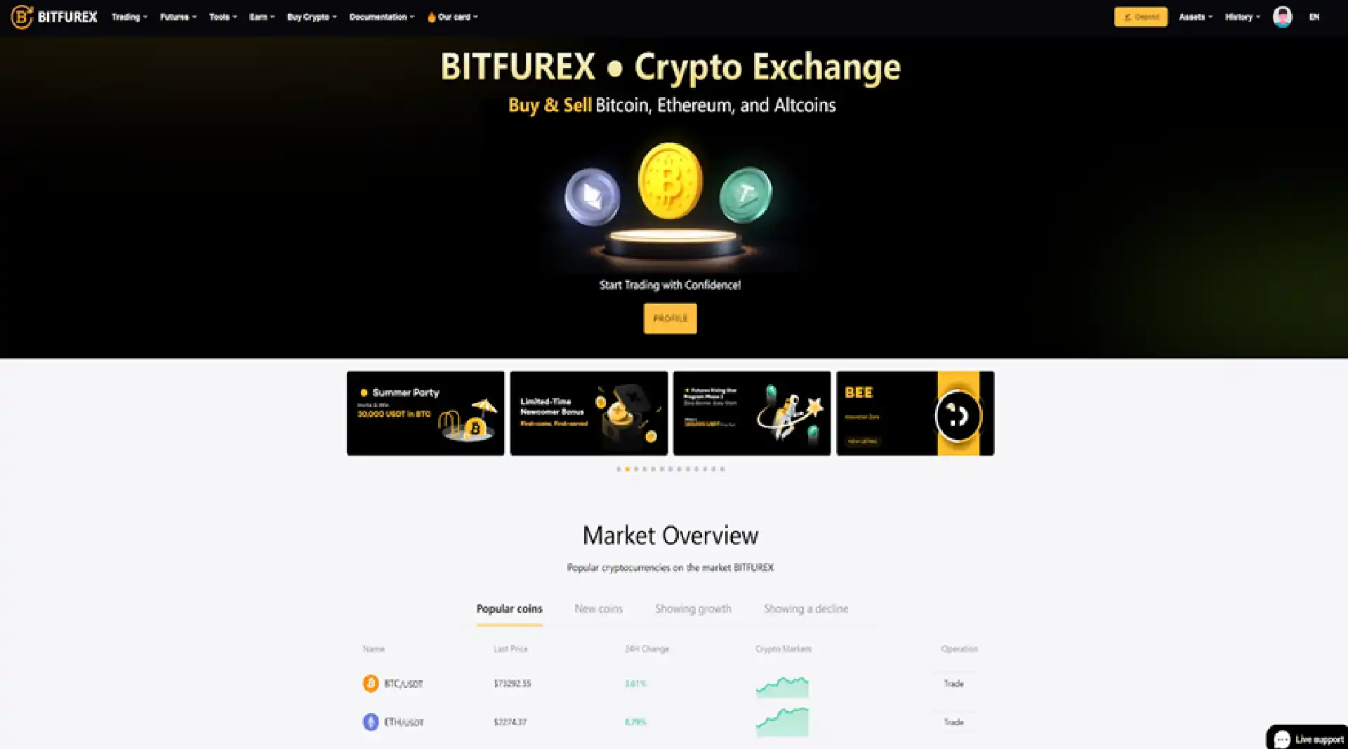 Bitfurex Cryptocurrency Exchange