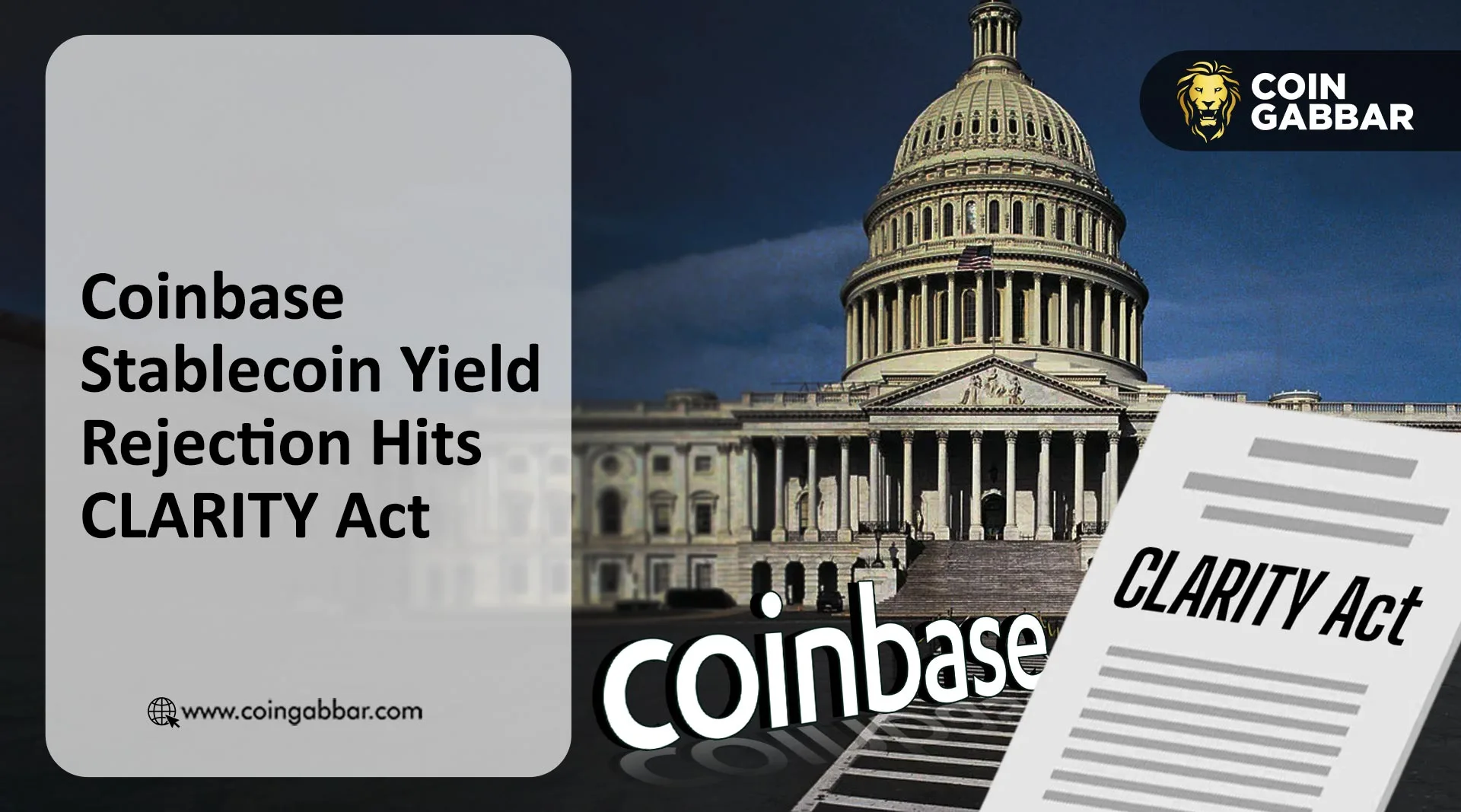 Coinbase stablecoin yield rejection impacts CLARITY Act