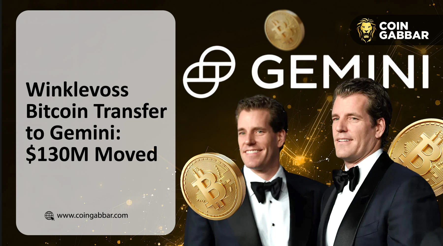 Winklevoss Bitcoin Transfer to Gemini history and BTC holdings.
