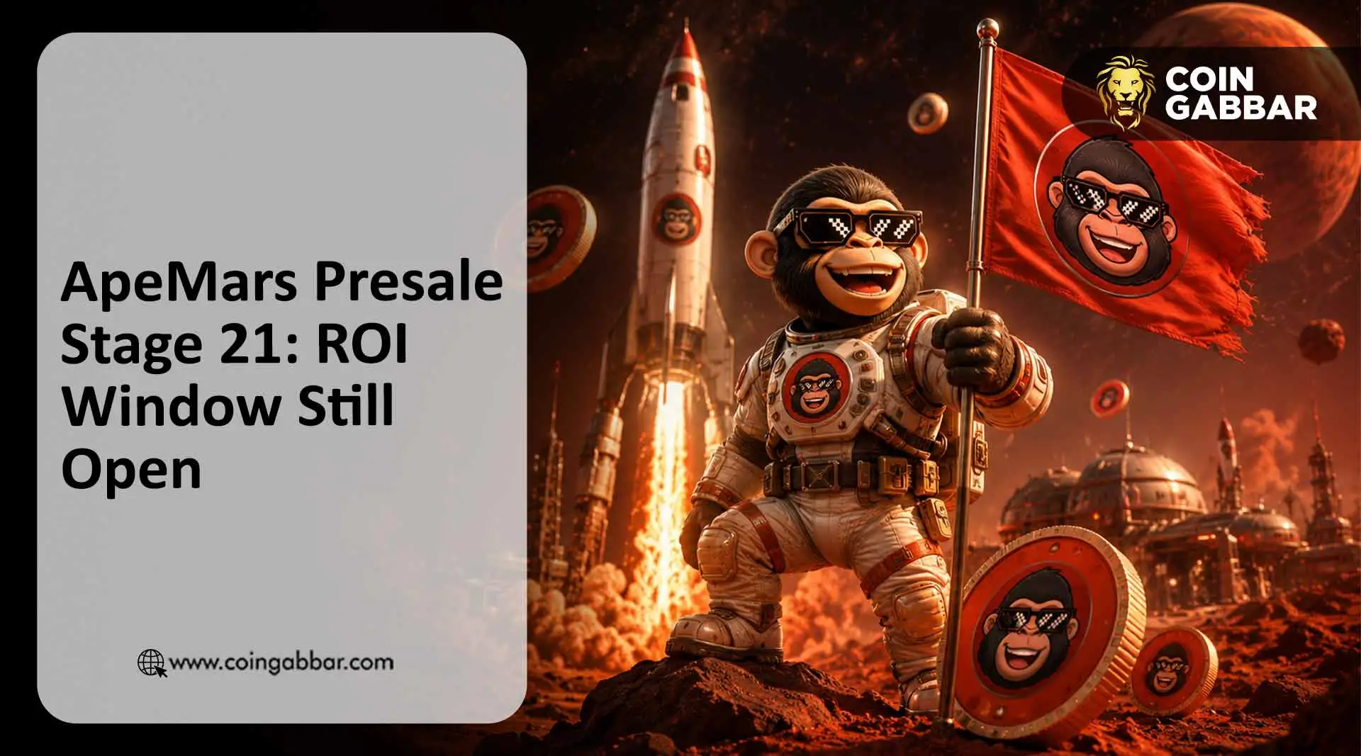 ApeMars presale Stage 21 dashboard showing 480K raised