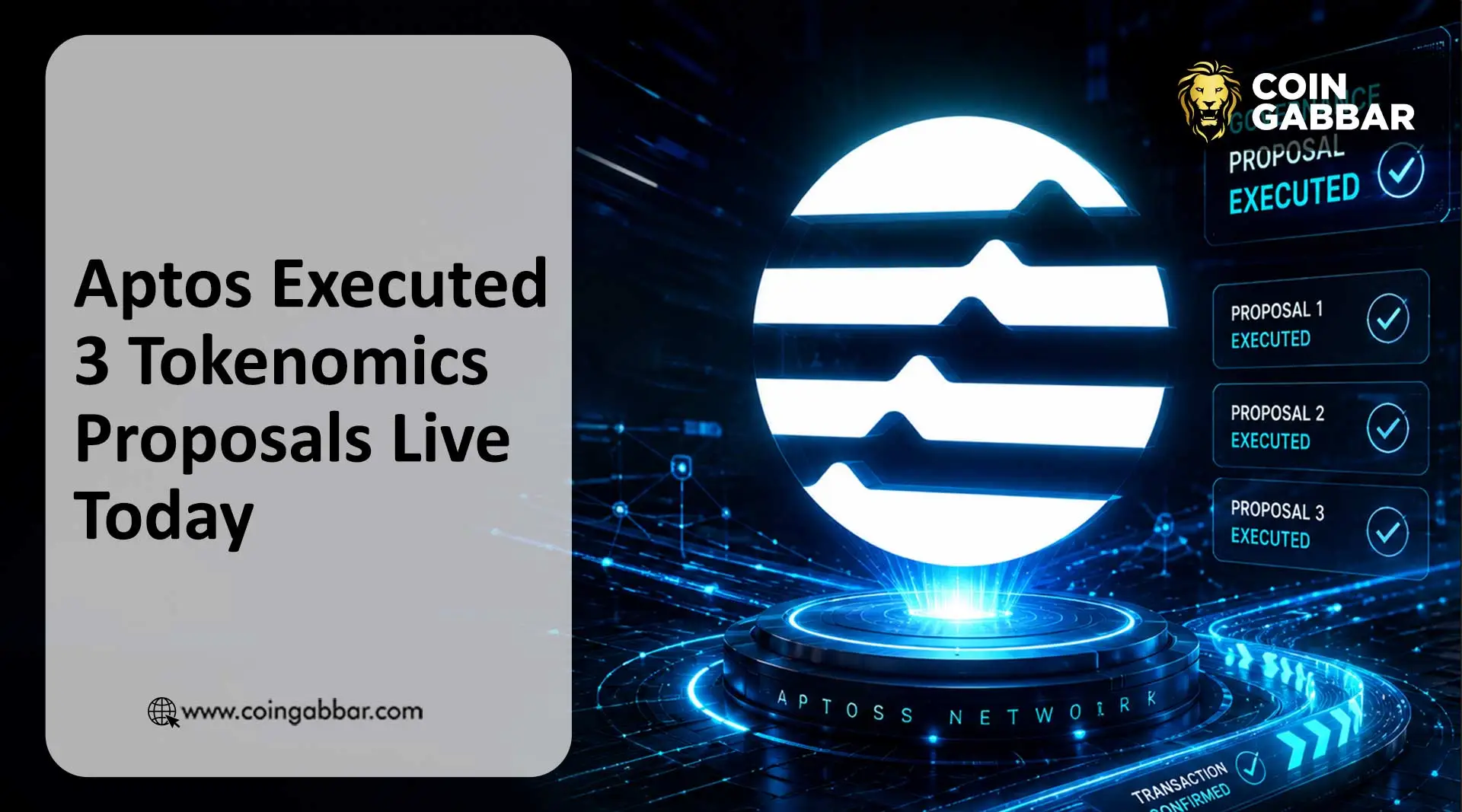 Aptos Executed 3 Tokenomics Proposals Live Today