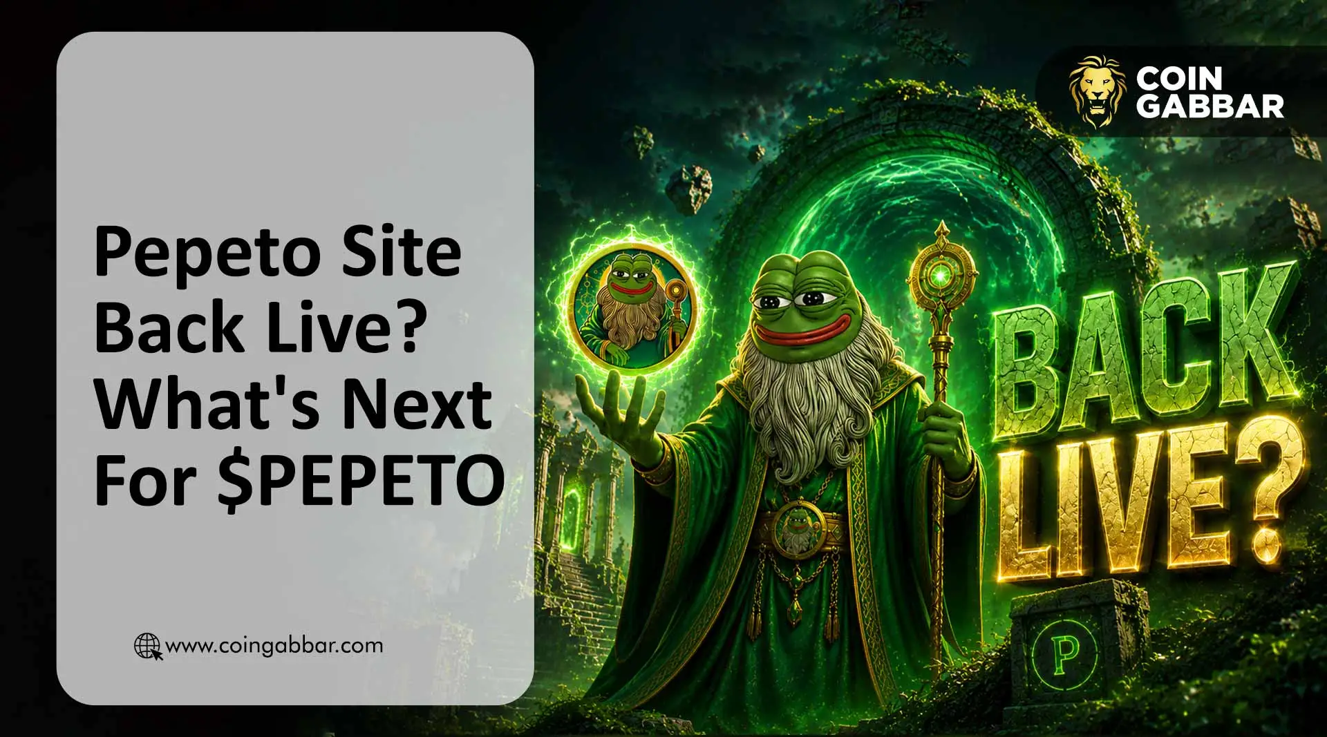 $Pepe Website Back on pepetocoin.net