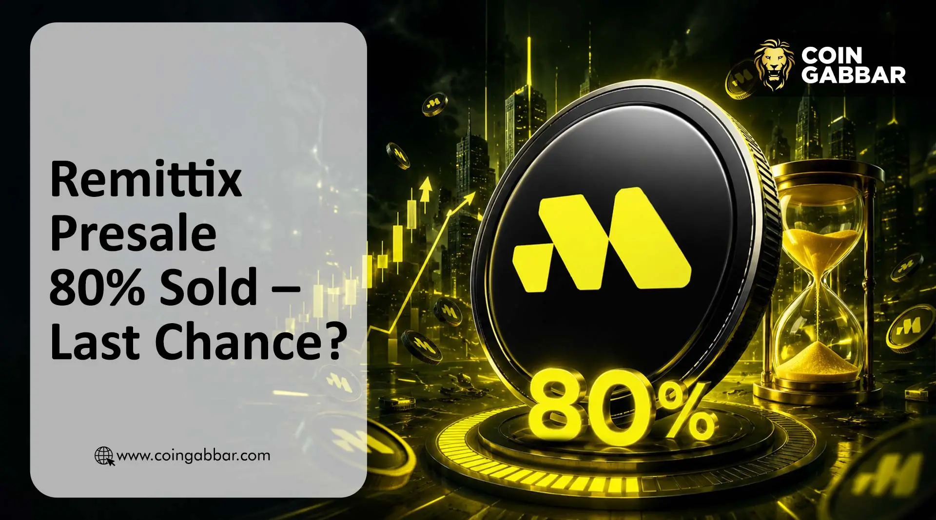 Remittix presale dashboard showing 80.64 percent sold out