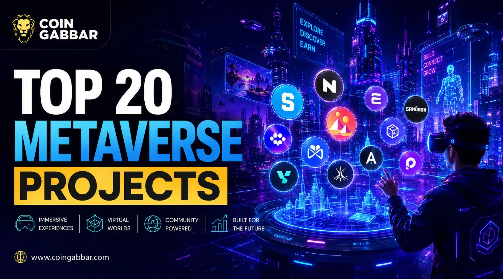Top 20 metaverse projects 2026 ranked by tokens and use case