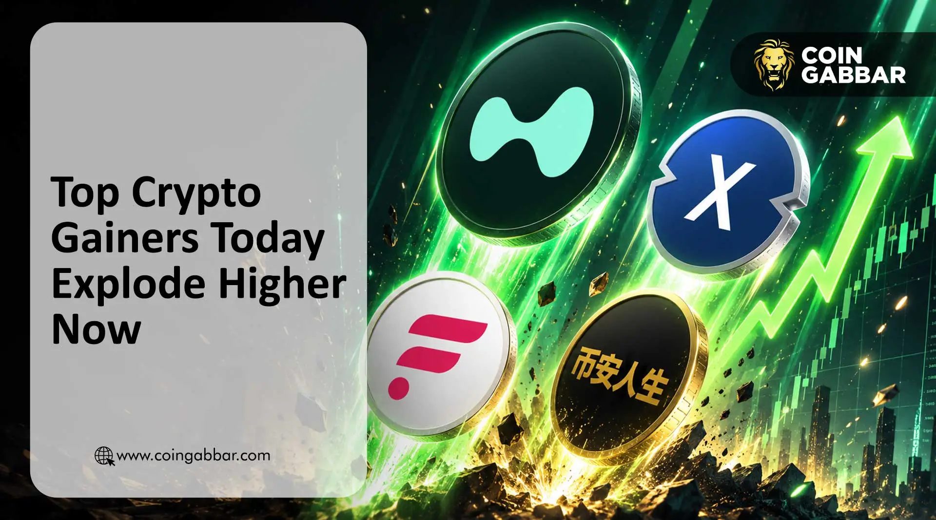 Top crypto gainers today showing explosive altcoin and meme coin momentum