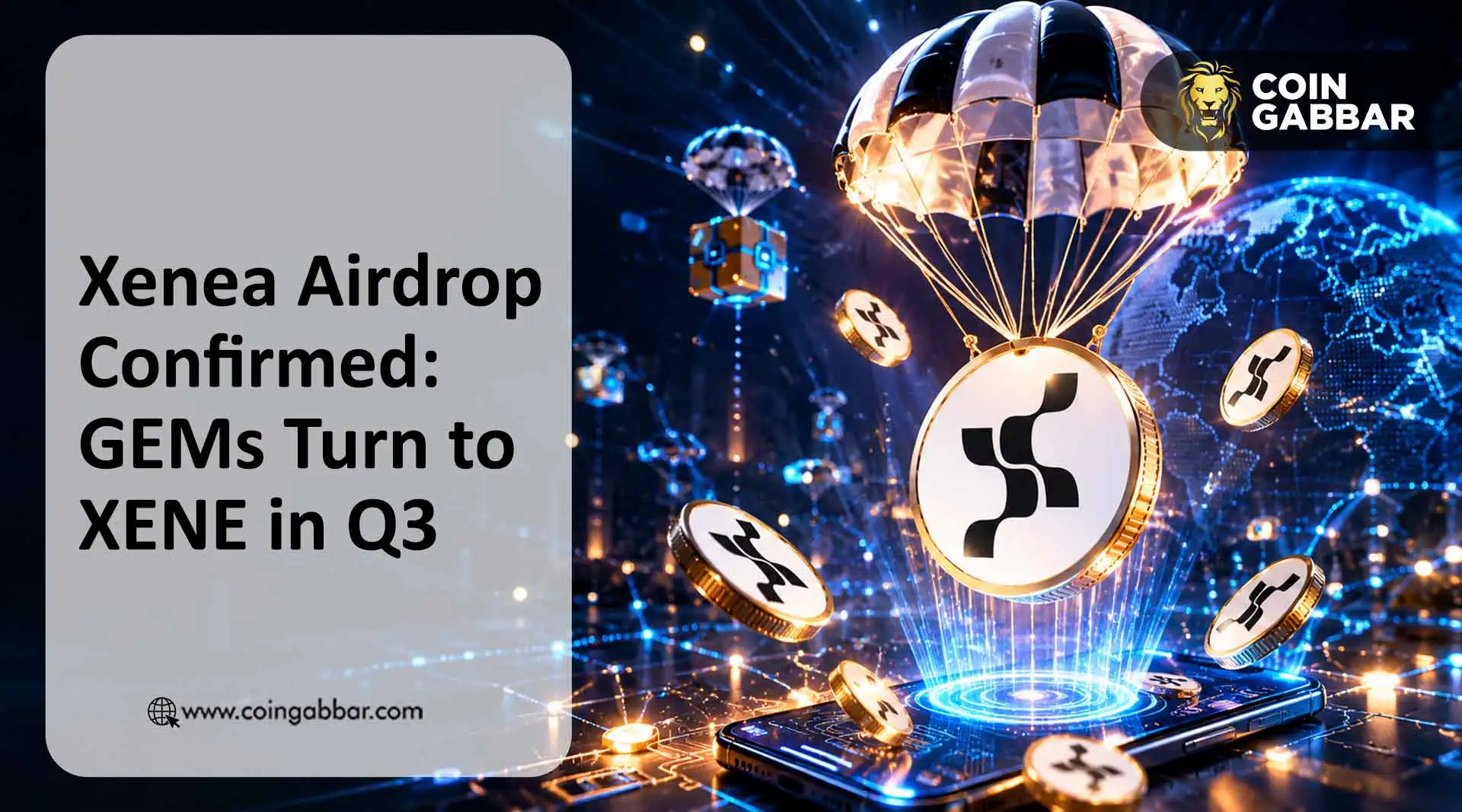 Xenea Airdrop dashboard showing GEM rewards