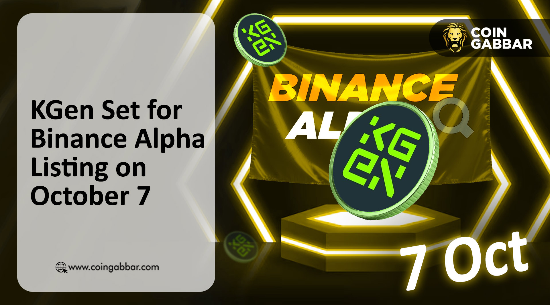 KGen Set for Binance Alpha Listing on October 7