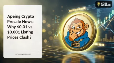 Apeing crypto presale news graphic on Stage 8 listing price figures