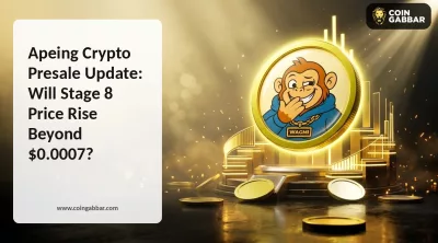 Apeing crypto presale update showing Stage 8 price and token progress