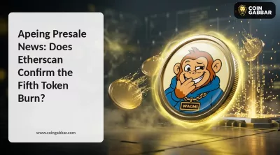 Apeing presale news graphic of the fifth token burn announcement