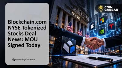 Blockchain.com NYSE Tokenized Stocks Deal announcement graphic