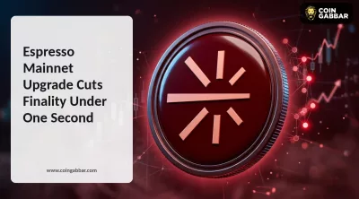 Espresso Mainnet upgrade graphic showing subsecond finality network redesign
