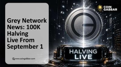 Grey Network News halving chart, mining rate drop to 0.25 GREY/hr