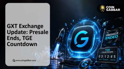 GXT Exchange Update graphic showing presale sellout and listing warning