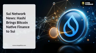 Sui Network News graphic showing Hashi bringing native Bitcoin finance to Sui