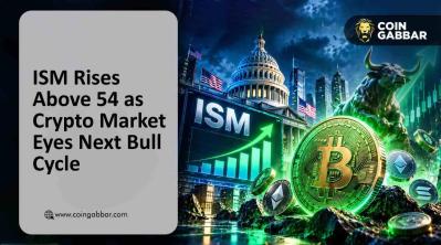 Chart showing ISM PMI crypto link with total altcoin market cap