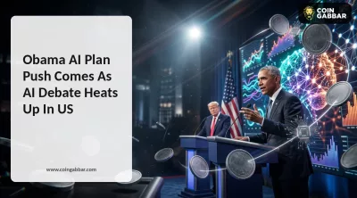 Obama AI Plan comments shown alongside Dario Amodei at a public event