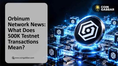 Orbinum Network News graphic showing 500K testnet transactions