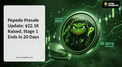 Pepedo Presale Update dashboard showing Stage 1 funding and tokenomics