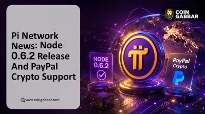Pi Network news graphic showing Node 0.6.2 and PayPal crypto support