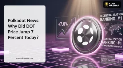 Polkadot News chart showing DOT price gain and top decentralization ranking