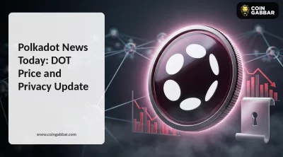 Polkadot News Today chart showing DOT price drop and new data privacy statement