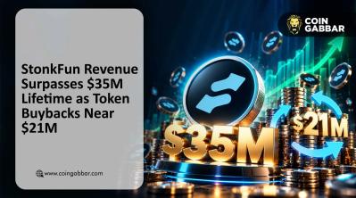 StonkFun revenue dashboard showing lifetime fees and buybacks
