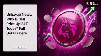 Uniswap News: UNI price chart showing 34% surge today