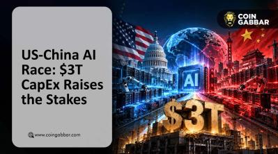 US-China AI race graphic showing $3T data center