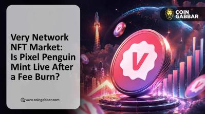 Very Network Pixel Penguin NFT mint banner with 1M token burn badge