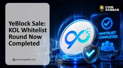 YeBlock private sale update graphic showing completed KOL Whitelist round