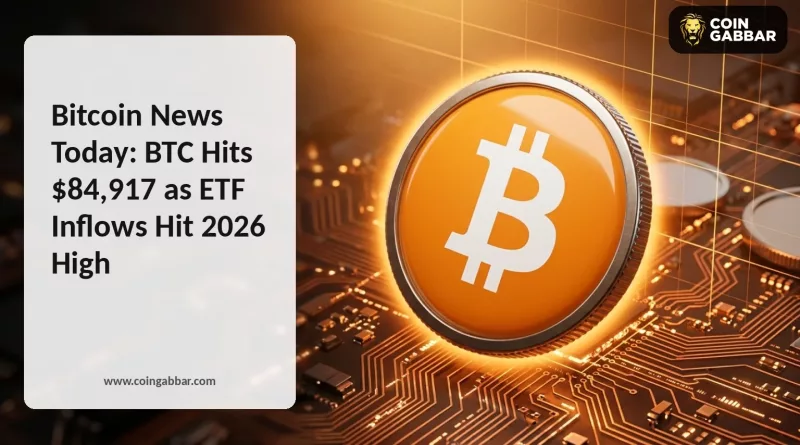 Bitcoin News Today: BTC Hits $84,917 as ETF Inflows Hit 2026 High