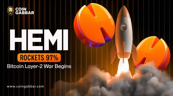 Hemi Layer-2 token 97% pump price surge visualization.