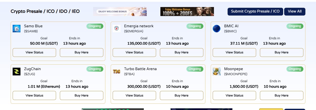 Premium Listing on Home & Presale page